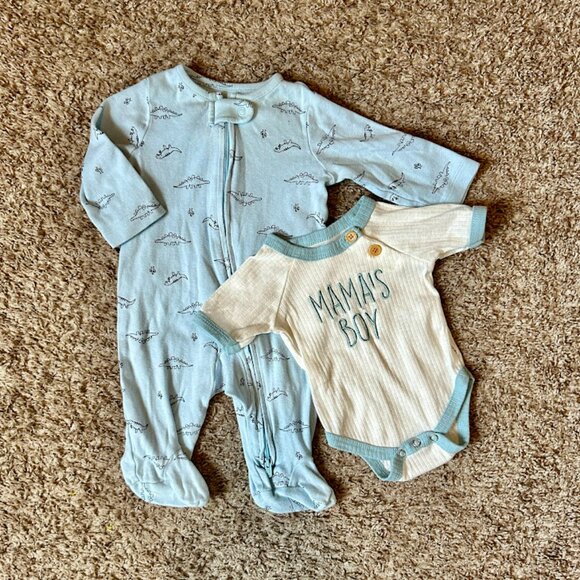 Mama's Boy Newborn Set - Jammies & Bodysuit I Size NB, 0-3 M I Carter's & Tahari - Picture 2 of 8